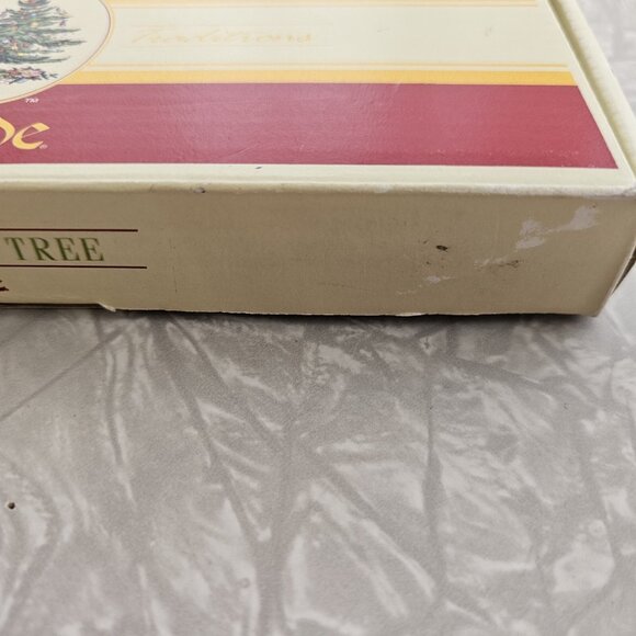 Spode Christmas Tree Tile and Wood Trivet 8" square original box vintage - Picture 10 of 14